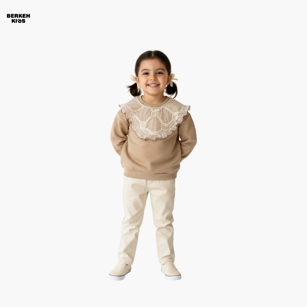 تنخور بلوز دورس دخترانه گیپوردار