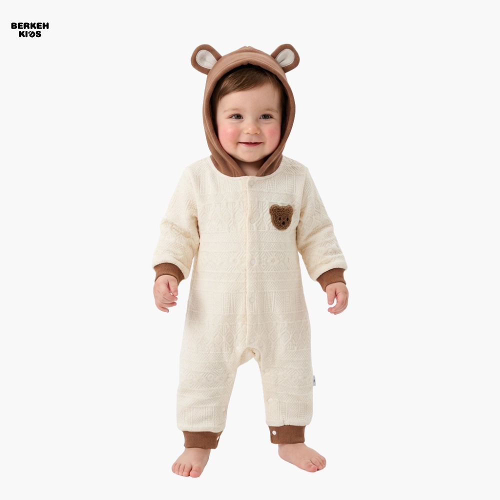 سرهمی پسرانه زمستانی کلاه دار فانتزی