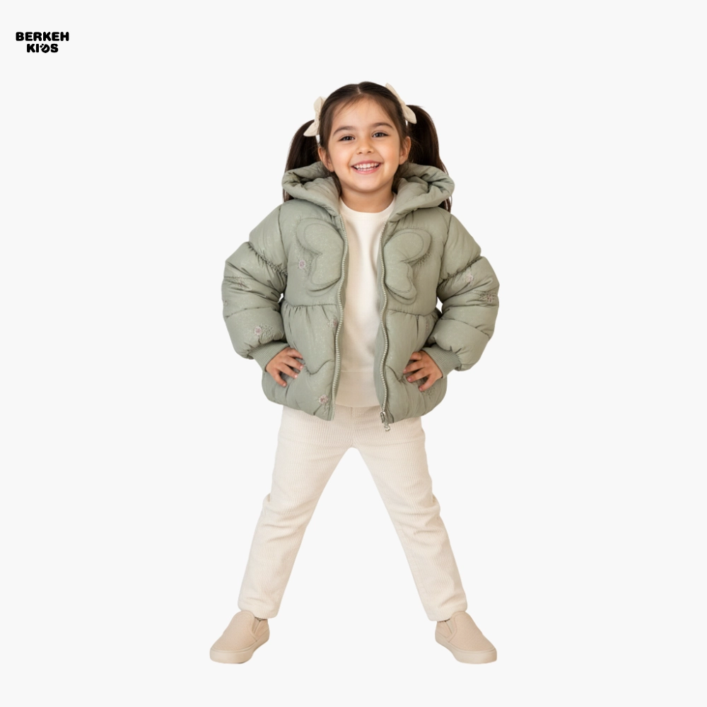 کاپشن دخترانه کلاه دار فانتزی مناسب استایل زمستانی