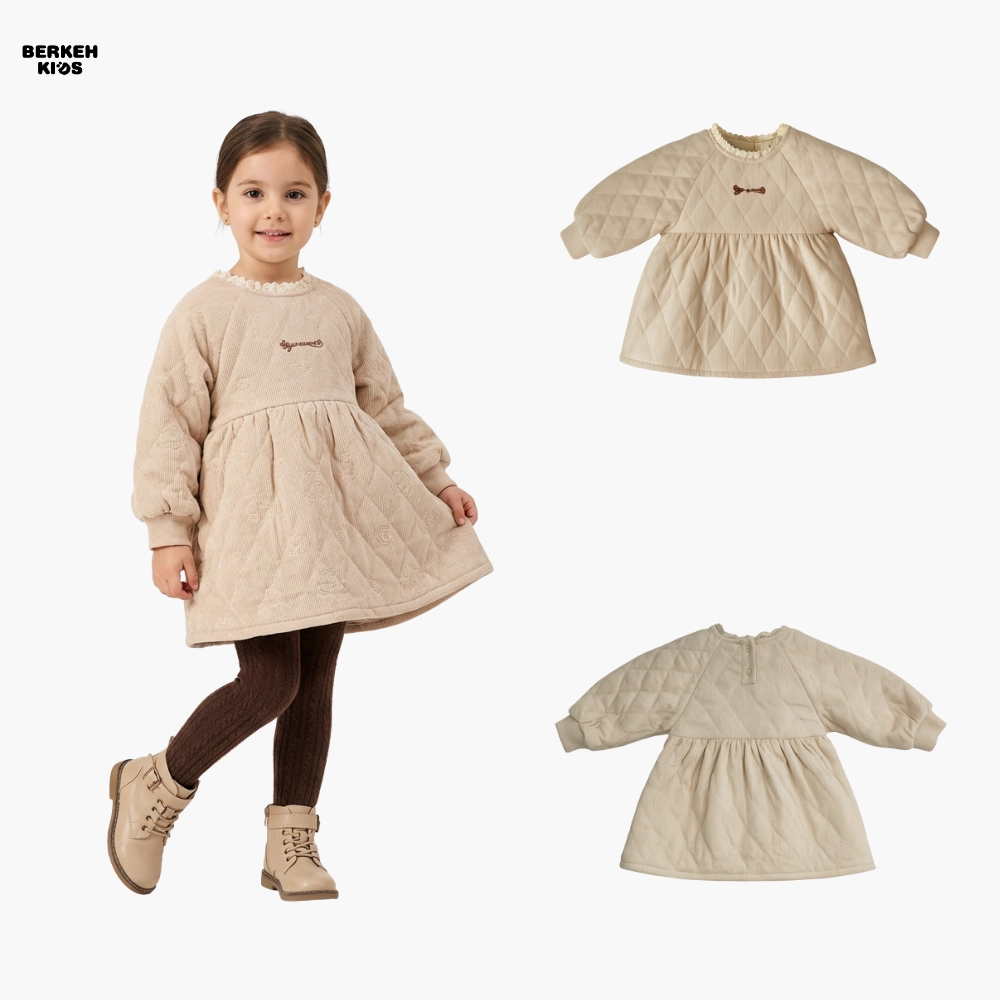 پیراهن دخترانه پاییزی شیک مناسب 2 تا 6 سال