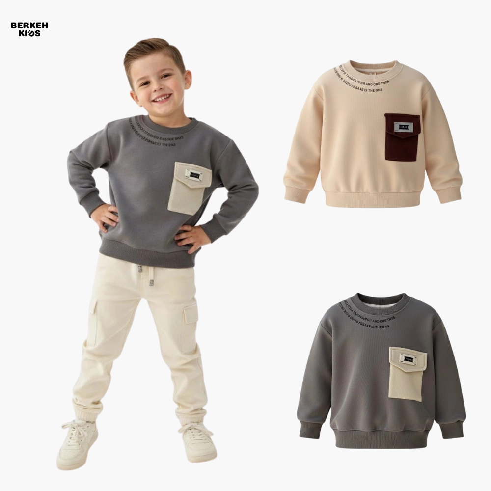 خرید بلوز دورس بچگانه پسرانه مدل یقه نویس سایز 2 تا 5 سال