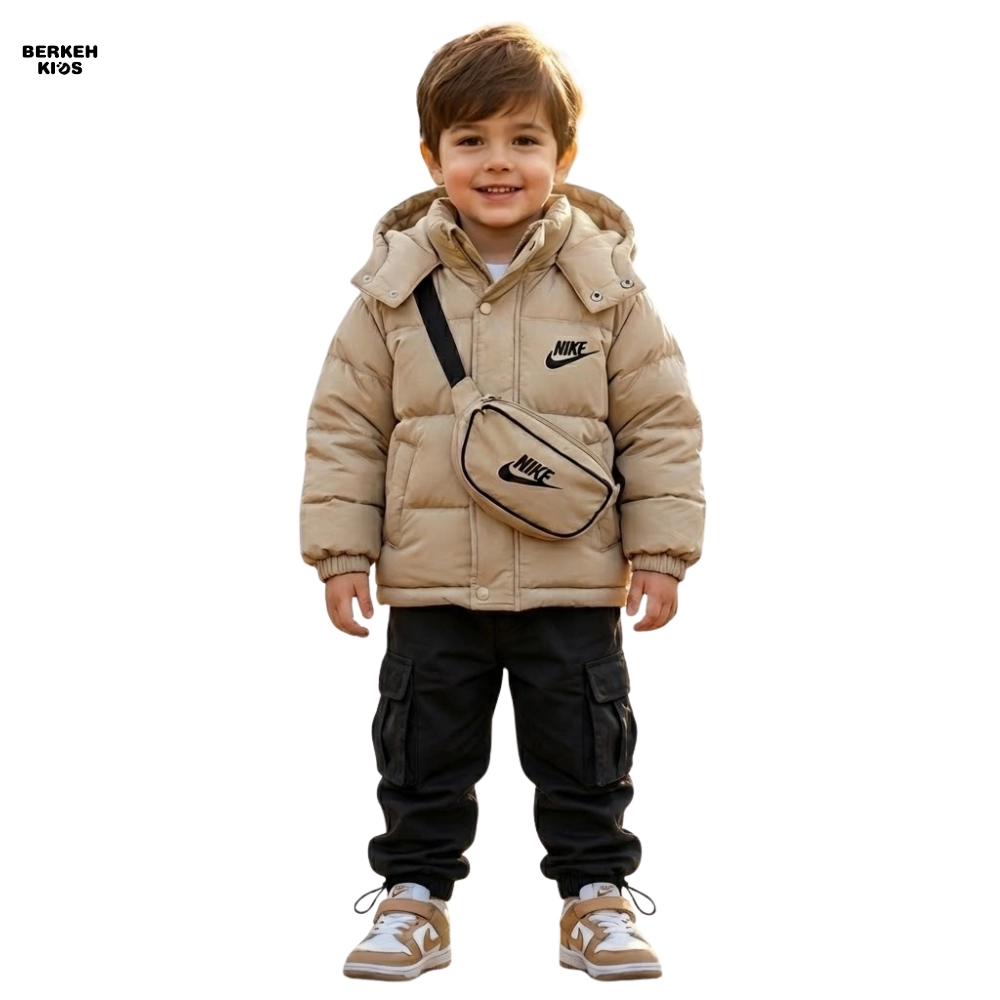 مدل کاپشن بچگانه نایک پفی مدل کیف دار بسیار شیک