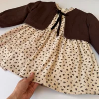 پیراهن آستردار گرم دخترانه زمستانی