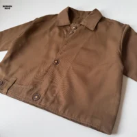 کت دخترانه بچگانه قهوه ای مدل کراپ و کوتاه