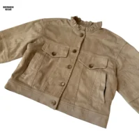 کت کژوال دخترانه ۷ تا ۱۵ سال رنگ خاکی