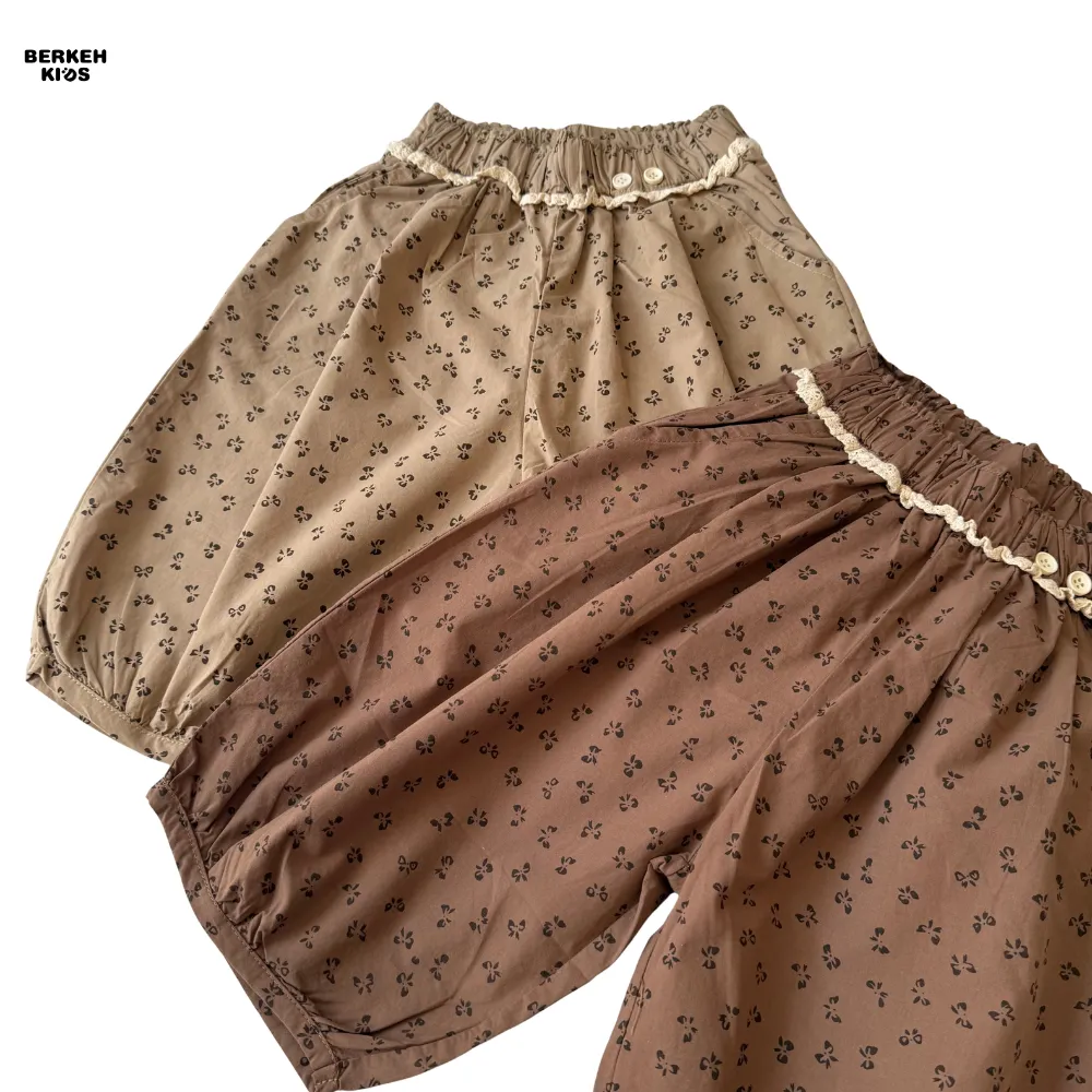 شلوارک بچگانه دخترانه نخی گلدار تابستانی