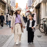 تنخور شلوار کتان ترند بچگانه سایز ۲۰ تا ۲۵ روی بدن کودک با استایل شیک