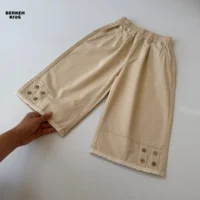 ترکیب شلوار کتان بگ دخترانه بچگانه مدل واید