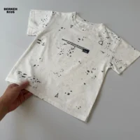 تیشرت پسرانه لاکچری با کیفیت دوخت بالا و پارچه نخی ضد حساسیت رنگ سفید 1تا 5 سال سایز 90 تا 130