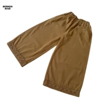 شلوار گشاد و آزاد لبه‌دار دخترانه جنس کتان نخی با کیفیت بالا