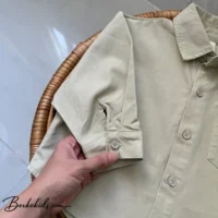 نمای ترکیبی از جزئیات مختلف لباس و استایل کامل پیراهن بهاره و پاییزه پسرانه