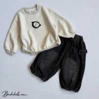 ترکیب دورس طرح ساعت و شلوار جین بالونی بچگانه