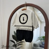 ست دو تکه دخترانه کودک مناسب ۲ تا ۶ سال دورس و شلوار