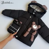 کاپشن زمستانی بچه گانه گرم و راحترنگ مشکی