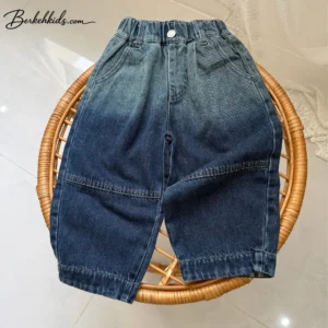 شلوار جین تینت‌دار بچگانه پسرانه با طیف روشن و تیره روی پارچه